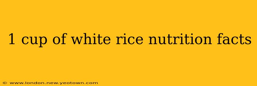 1 cup of white rice nutrition facts