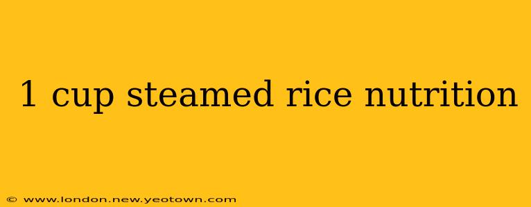 1 cup steamed rice nutrition