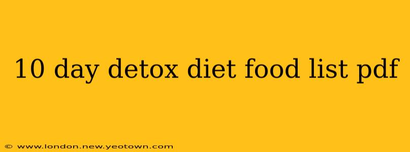 10 day detox diet food list pdf