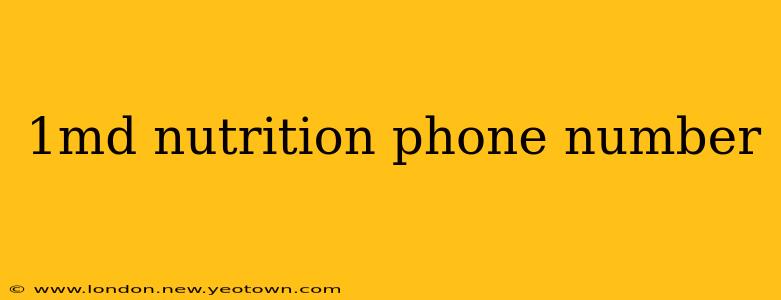 1md nutrition phone number