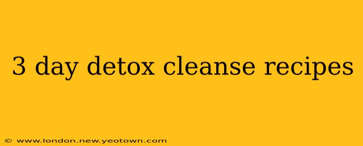 3 day detox cleanse recipes