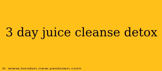 3 day juice cleanse detox