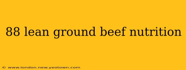 88 lean ground beef nutrition