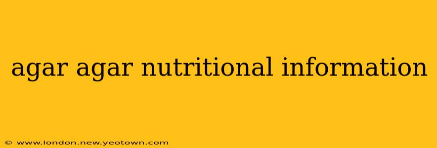 agar agar nutritional information