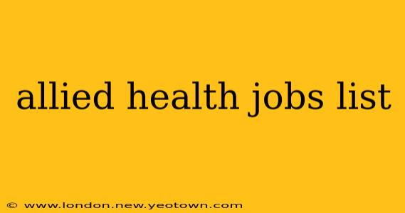 allied health jobs list
