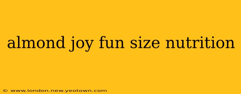 almond joy fun size nutrition