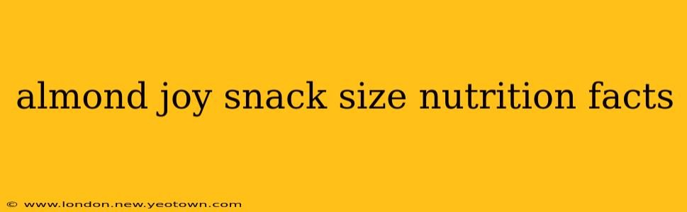 almond joy snack size nutrition facts