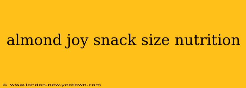 almond joy snack size nutrition