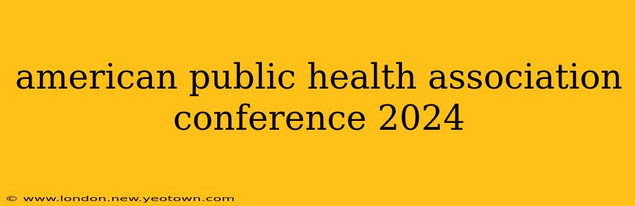 american public health association conference 2024