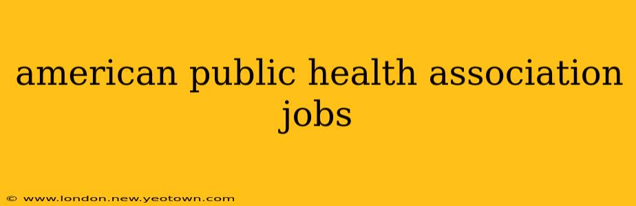 american public health association jobs