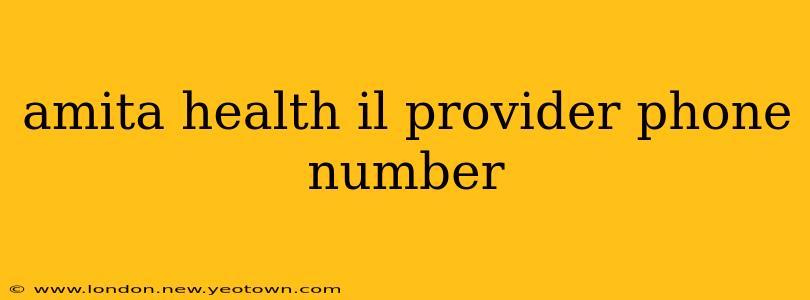 amita health il provider phone number