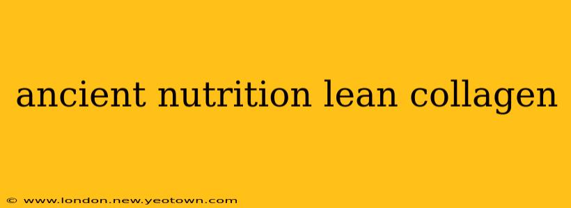 ancient nutrition lean collagen