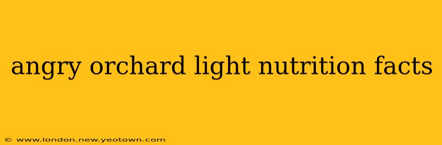 angry orchard light nutrition facts