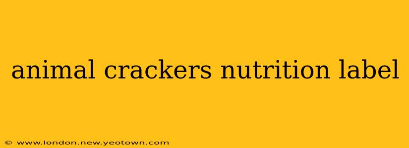 animal crackers nutrition label