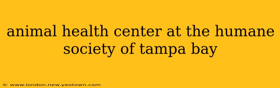 animal health center at the humane society of tampa bay