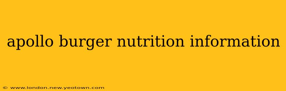 apollo burger nutrition information
