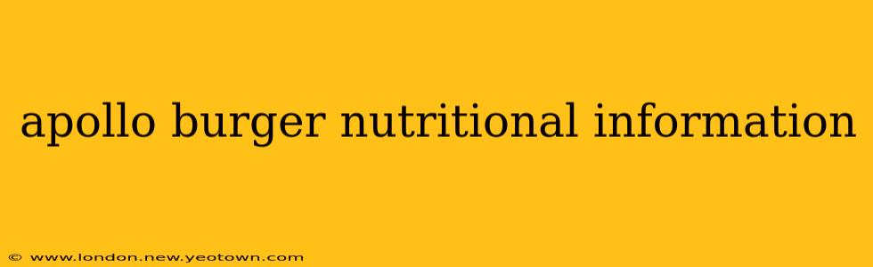 apollo burger nutritional information