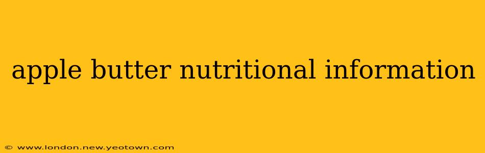 apple butter nutritional information