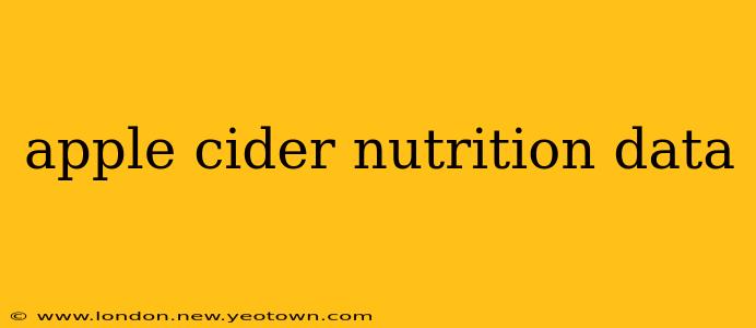 apple cider nutrition data