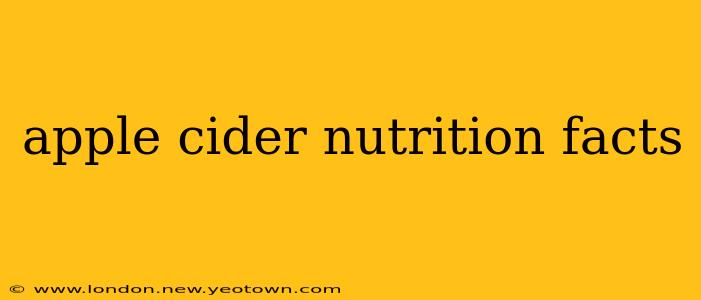 apple cider nutrition facts