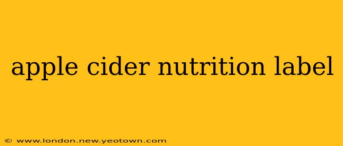apple cider nutrition label