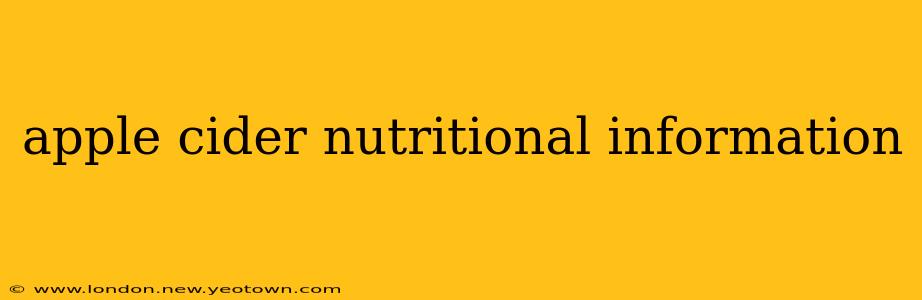 apple cider nutritional information