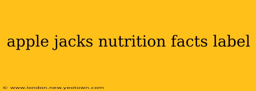 apple jacks nutrition facts label