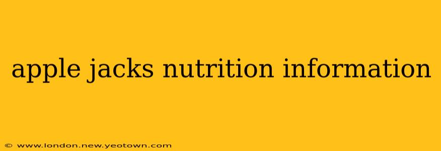 apple jacks nutrition information