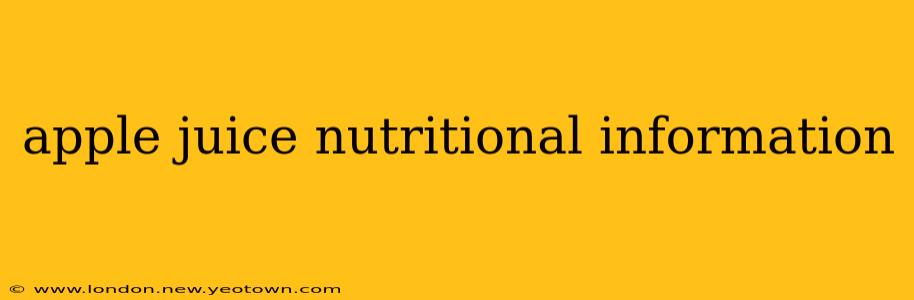 apple juice nutritional information