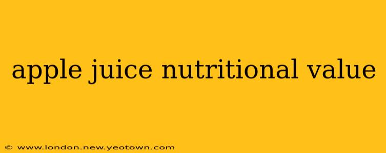 apple juice nutritional value