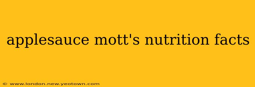 applesauce mott's nutrition facts