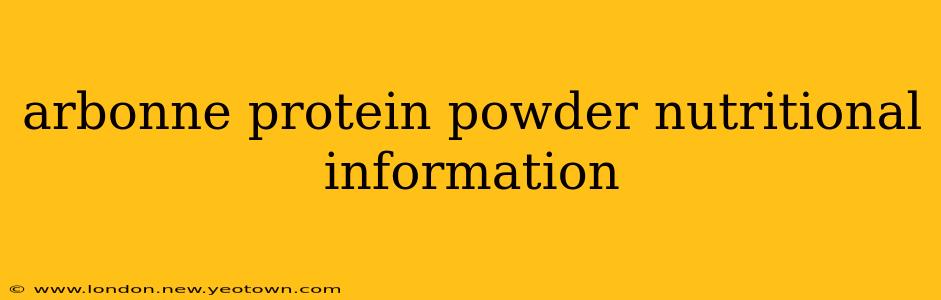 arbonne protein powder nutritional information