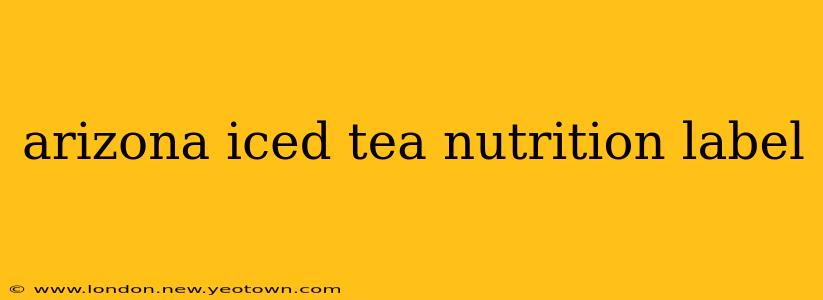 arizona iced tea nutrition label