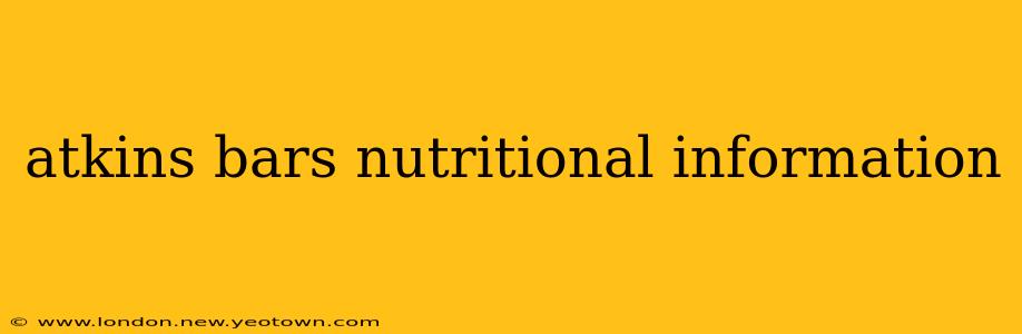 atkins bars nutritional information