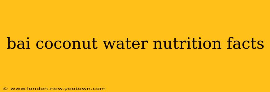 bai coconut water nutrition facts