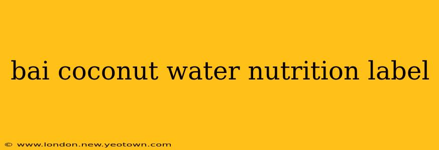 bai coconut water nutrition label