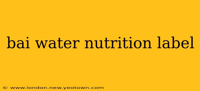 bai water nutrition label