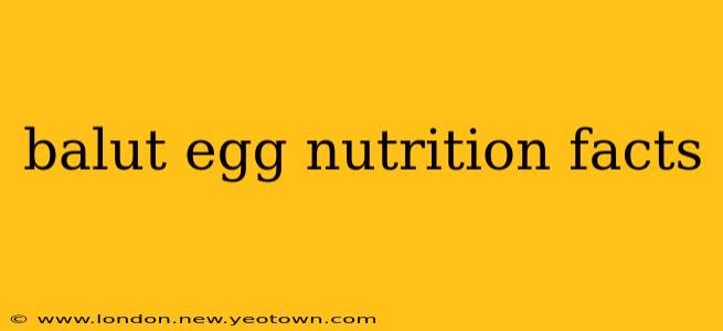 balut egg nutrition facts