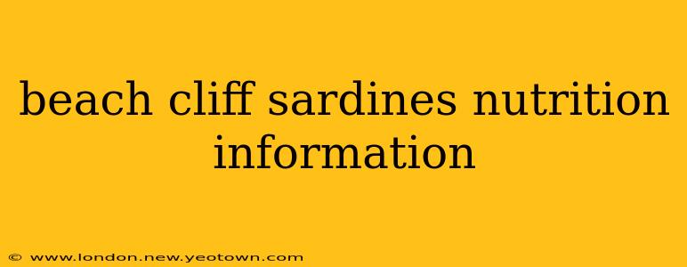 beach cliff sardines nutrition information