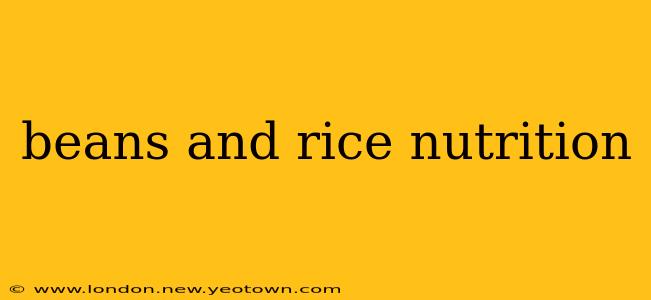 beans and rice nutrition