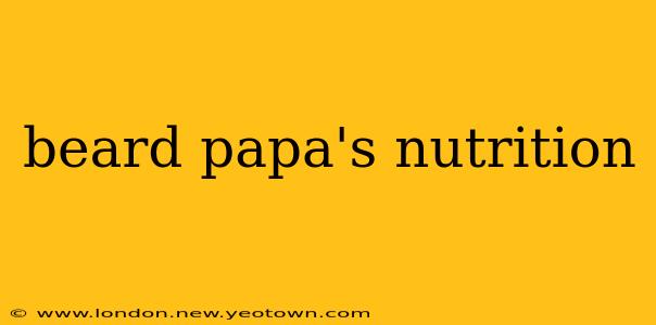 beard papa's nutrition