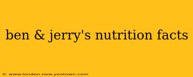 ben & jerry's nutrition facts
