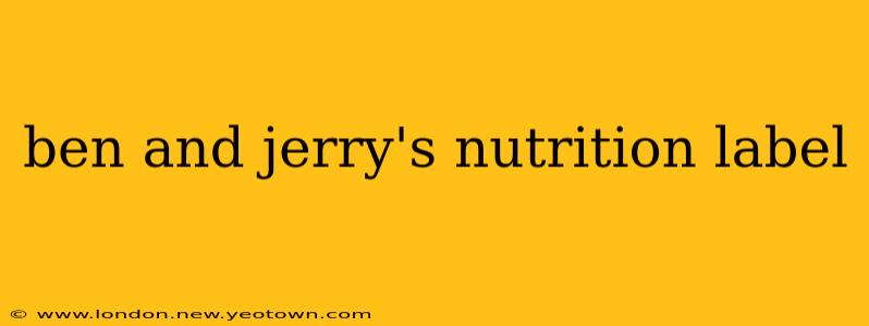 ben and jerry's nutrition label