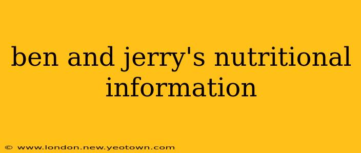ben and jerry's nutritional information