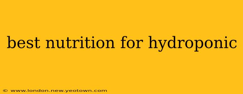 best nutrition for hydroponic