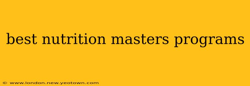 best nutrition masters programs