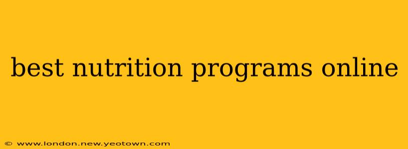 best nutrition programs online