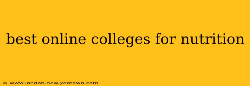 best online colleges for nutrition