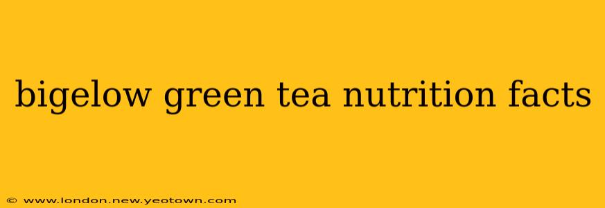 bigelow green tea nutrition facts