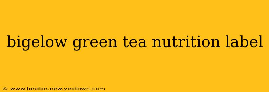 bigelow green tea nutrition label